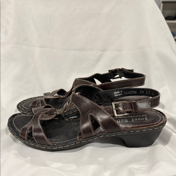 Josef Seibel Brown Leather Slingback Sandals | Comfort Walking Sandals | Size 8 - Picture 3 of 5